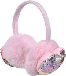Casti de protectie pentru urechi varsta 6-8 ani inima cu paiete Pink 