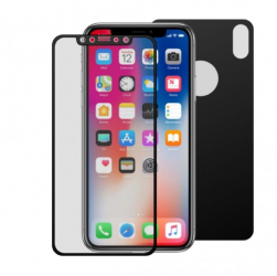 Folie de protectie din sticla fata-verso tempered glass compatibila iPhone X Negru-transparent 