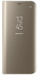 Husa book cover Clear View compatibila cu Samsung Galaxy S9 Plus Auriu 