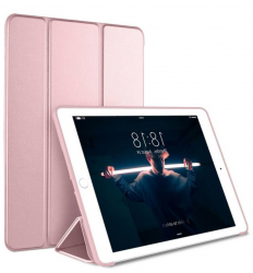 Husa Book cover compatibila cu iPad 9.7 inch 2017 / 1028 material piele ecologica Pink 