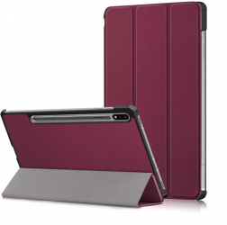 Husa book cover compatibila cu Samsung Galaxy Tab S7 FE 12.4 2021 T 730/T 736 cu suport pentru stylus din piele ecologica Red 
