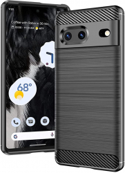 Husa compatibila cu Google Pixel 7 silicon cu insertii de carbon Negru 