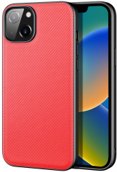 Husa compatibila cu Iphone 14 Plus bumper Carbon Design Red 