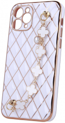 Husa compatibila cu Samsung Galaxy A32 5G si Galaxy M32 G design Glamour Bling Hand Grip White