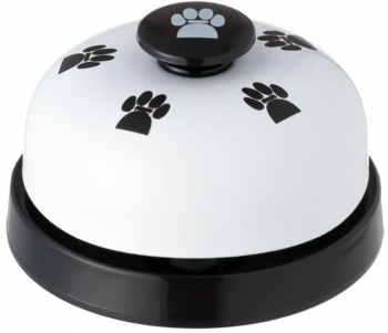 Jucarie pentru caini sau pisici clopotel din plastic pentru dresaj cu model Paws Multicolor