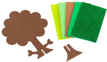 Kit educativ pentru creativitate format din autocolante predecupate Copac Multicolor 