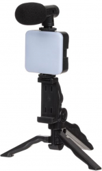 Kit profesional universal pentru streaming 4 dispozitive vlogging Negru 