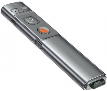 Laser pointer wireless compatibil Windows Apple OS Android Linux 100m butoane multimedia adaptor Type-c- USB incarcare cu baterie AAA Negru 