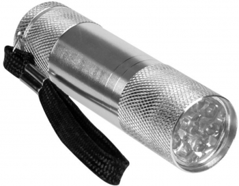 Mini Lanterna din aluminiu cu 9 LED-uri 2.4x8.6 cm Silver 