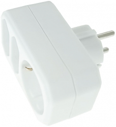 Priza de retea triplu stecher cu 2 x Euro si 1 x Schuko 250V 3680 W 16A Alb 