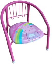 Scaunel metalic pentru copii cu personaj Peppa Pig 36x35x34 cm Roz 