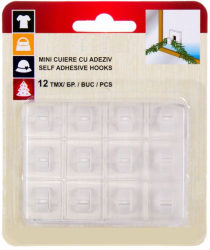 Set cu 12 organizarea cablurilor autocolante cu diametrul de pana la 7mm plastic 12 bucati Transparent 