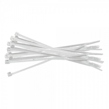 Set organizator cabluri cu 150 bucati de coliere albe tip soricei 2.5 x 100 mm Albe 