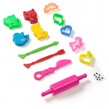 Set pentru jocuri creative format din 14 accesorii pentru modelare Multicolor 