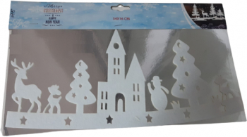 Sticker decorativ cu tematica de iarna 34 x 16 cm Alb 