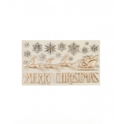 Sticker decorativ cu tematica glittery pentru Craciun Santa 47 x 24 cm Gold 