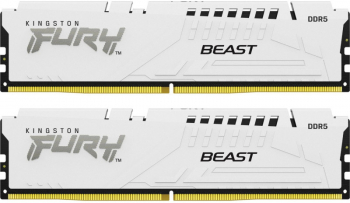 Kit RAM Kingston DDR5 64GB 6000MHz CL36 2X32GB Fury Beast White EXPO XMP 3.0
