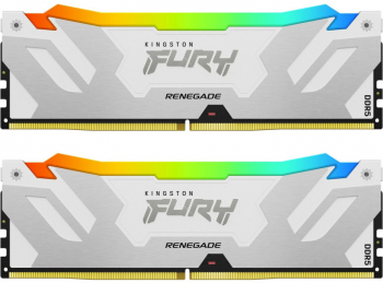 Memorie Kingston FURY Renegade White RGB 32GB DDR5 7200MHz CL38 Dual Channel Kit KF572C38RWAK2-32
