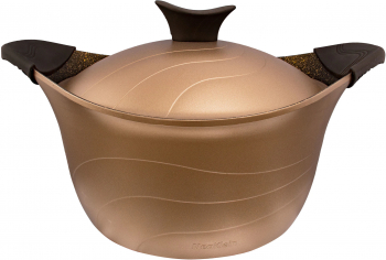 Oală cu capac Neoklein CS30 diametru 30 cm capacitate 6.8 L aluminiu turnat înveliș anti-aderent Auriu