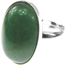 Inel argint reglabil aventurin verde 18x13 MM 