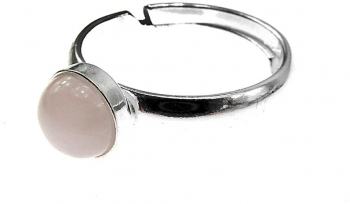 Inel argint reglabil cu cuart roz 6 MM 