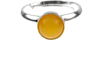 Inel argint reglabil cu jad galben natural 6 MM 