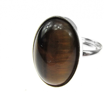 Inel argint reglabil ochi de tigru 18x13 MM 