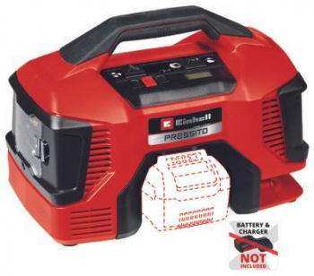 Compresor fara fir Einhell Power X-Change Pressito 1821 10.5 bari furtun 71 cm livrat fara acumulator si incarcator