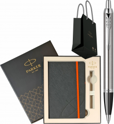 Pix Parker IM Royal Essential Stainless Steel CT Personalizat prin Gravura Laser in Cutie cu Agenda si punga Parker 