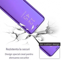 Husa Flip Mirror Samsung Galaxy A01 2020 Mov Clear View Oglinda 