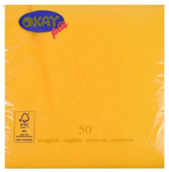 Servetele Okay Giallo Sole Culoare Galben Dimensiune 33x33 cm 2 Straturi 50 Foi/Pachet - HRH02092191 