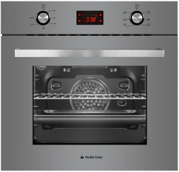 Cuptor electric incorporabil Studio Casa FE660 Parma Glass Grey 6 functii Ventilator Display Touch control Timer digital Sticla gri 