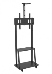 Stand TV mobil pe roți raft suplimentar echipamente 32-70 inch Techly negru ICA-TR33
