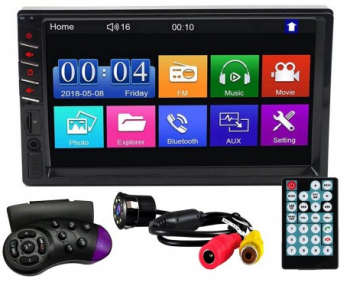 MP5 Player Techstar® 7035 2DIN Camera Marsarier Ecran HD Touch 7 inch Comenzi Volan Telecomanda MirrorLink 