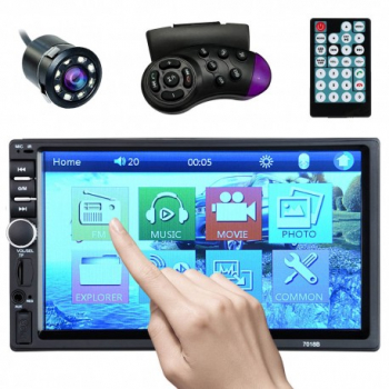 MP5 Player Techstar® 7800S 2DIN Camera Marsarier Ecran HD Touch 7 inch Comenzi Volan Telecomanda MirrorLink 