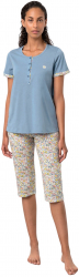 Pijama de dama Vamp 18242 XXL bumbac albastru 