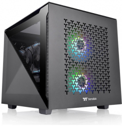 Carcasa Thermaltake Divider 200 TG Air, Fara Sursa, CubeTower, mATX, mITX, Tempered Glass, Negru, CA-1V1-00S1WN-01 