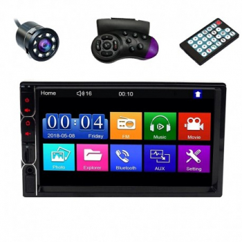 MP5 Player Techstar® 7031 2DIN Camera Marsarier Ecran HD Touch 7 inch Comenzi Volan Telecomanda MirrorLink 