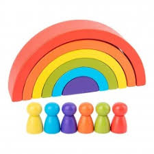 Curcubeu din lemn cu pioni 12 pcs 7Toys 