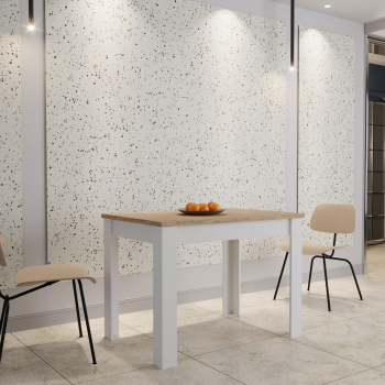Masă bucătărie haaus Zeta Lemn Natural/Alb 102 x 69 x 75 cm