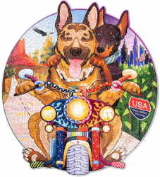 Puzzle 2D Colorat Biker Dogs Wood Trick 256 piese 