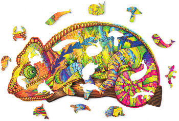 Puzzle 2D Colorat Cameleon Wood Trick 143 piese
