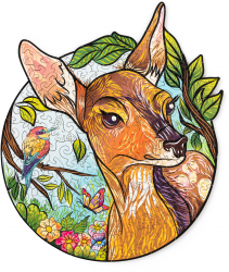 Puzzle 2D Colorat Charming Little Deer Wood Trick 135 piese 