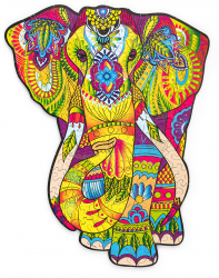 Puzzle 2D Colorat Elefant Wood Trick 193 piese