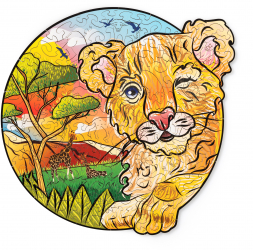 Puzzle 2D Colorat Leu Wood Trick 112 piese 