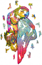 Puzzle 2D Colorat Papagal Wood Trick 153 piese 