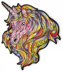 Puzzle 2D mini Colorat Unicorn Roz Wood Trick 21 piese 