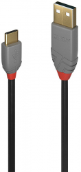 Cablu periferice LINDY Anthra USB 2.0 tip A Male - USB 2.0 tip C Male 1m negru-gri 