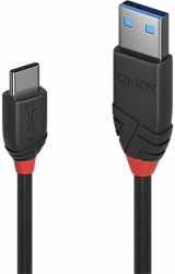 Cablu periferice LINDY Black USB 3.2 tip A Male - USB 3.2 tip C Male 1m negru 