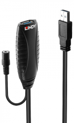 Cablu periferice LINDY USB 3.0 tip A Male - USB 3.0 tip A Female 10m negru 